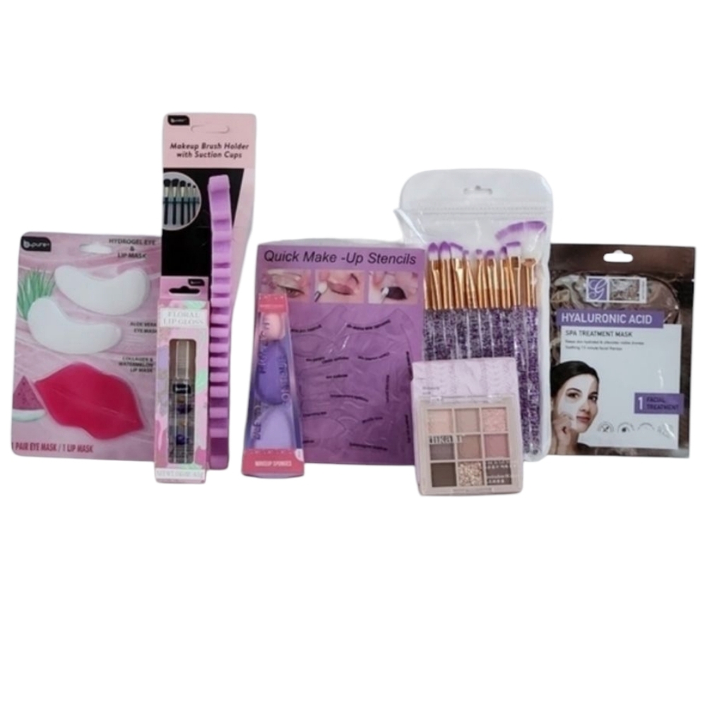 Facial Care‎ Pack, Makeup Brush Set, Holder Eyeshadow Stencils Lip Mask & Gloss